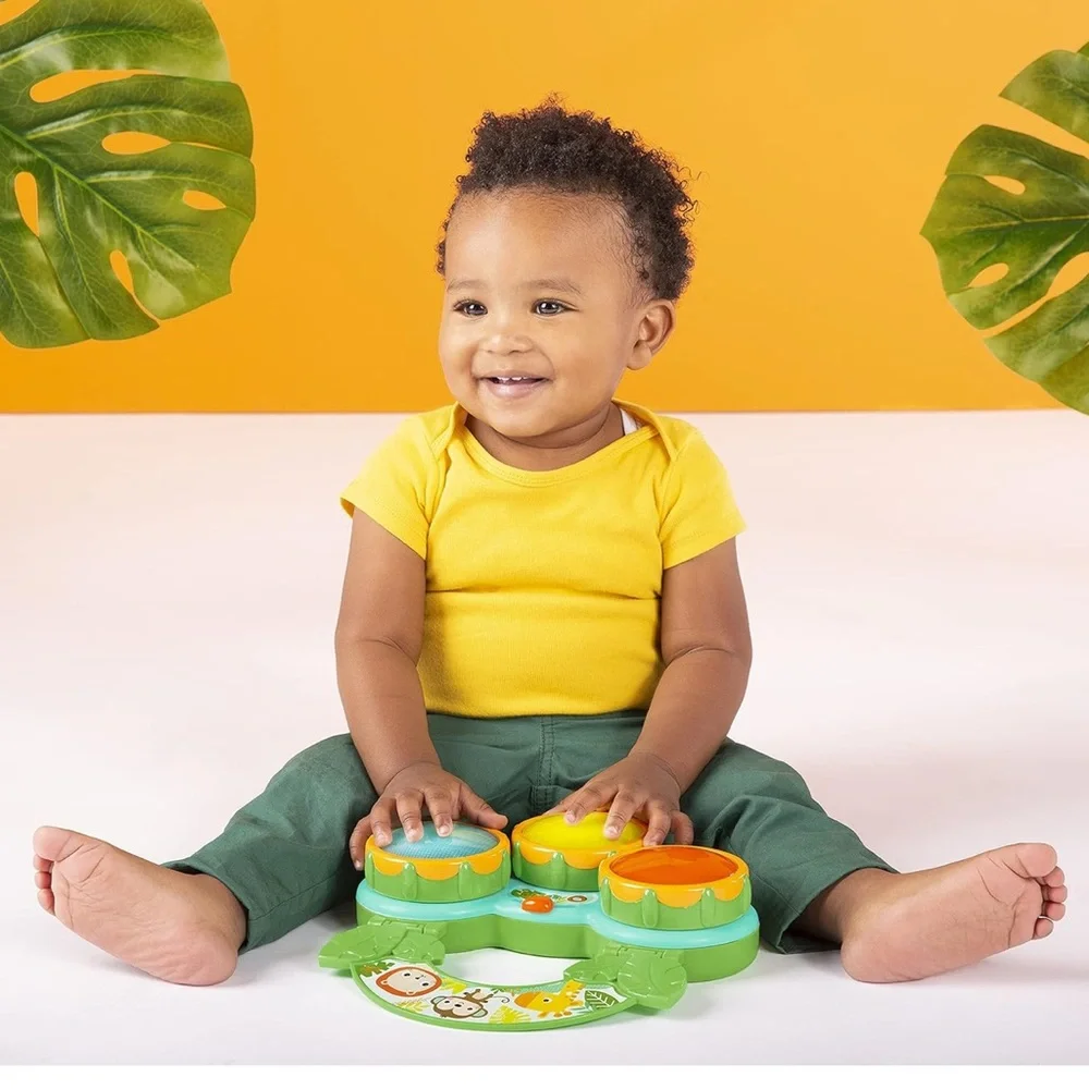 Colorful Musical Safari Beats Drum Toy with Lights